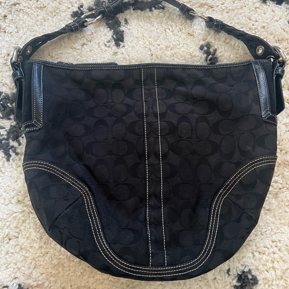 Vintage Coach Signature Logo Hobo
